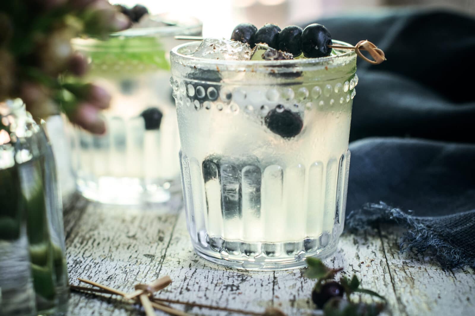 Easy to make Blueberry Buck made with vodka and ginger beer