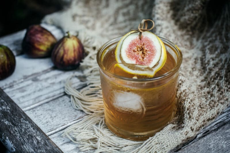 Rum Cocktails recipe with fig and lemon