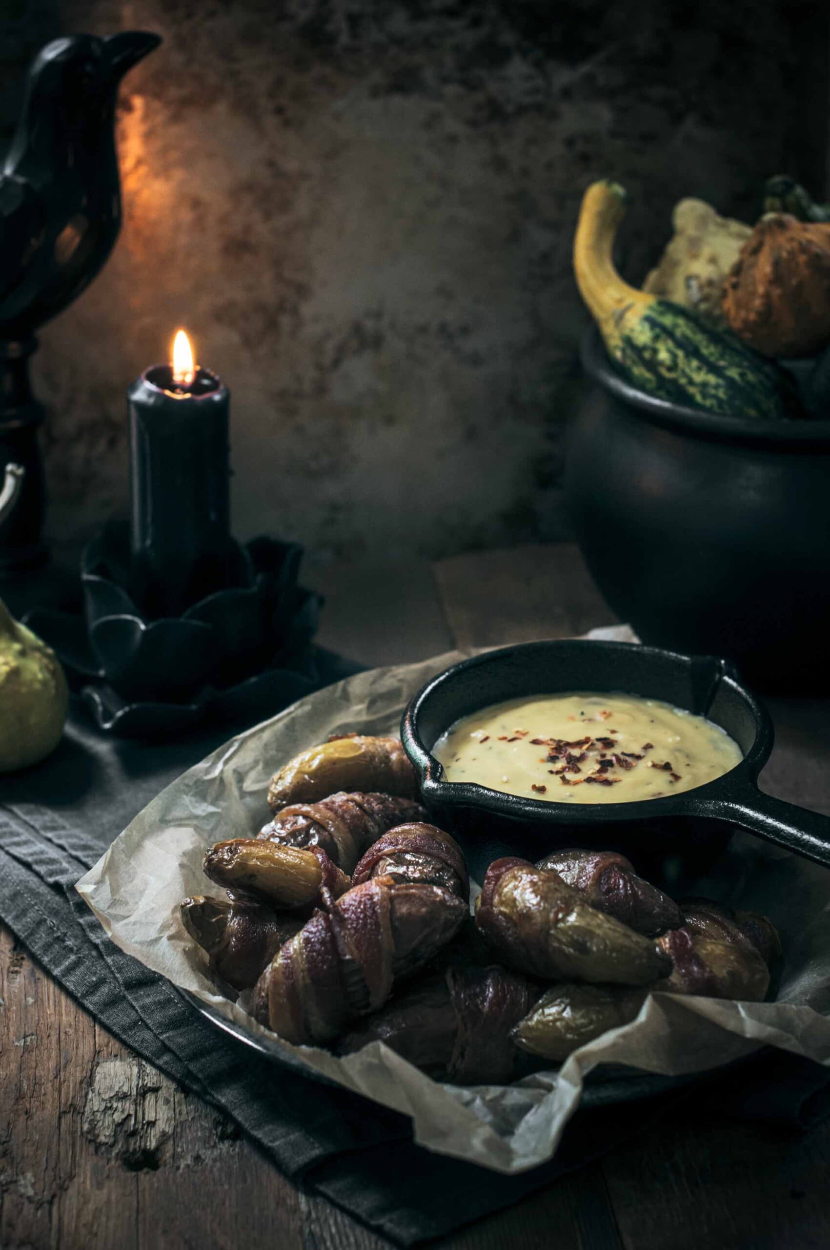 Bacon Wrapped Potatoes - Frightening Fingerlings
