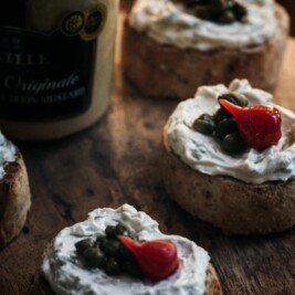 Cream Cheese Capers Dijon Bruschetta