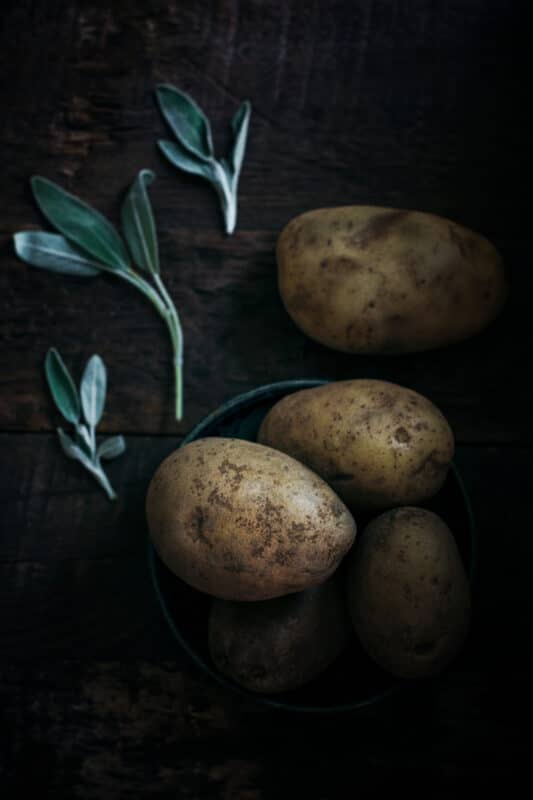 Idaho potatoes with fresh sage