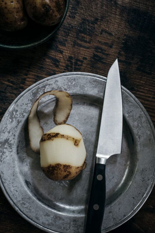 Peeling Idaho Potatoes