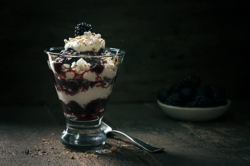 Ginger blackberry Eton Mess dessert recipe