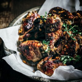 Pile of apple butter chicken wings