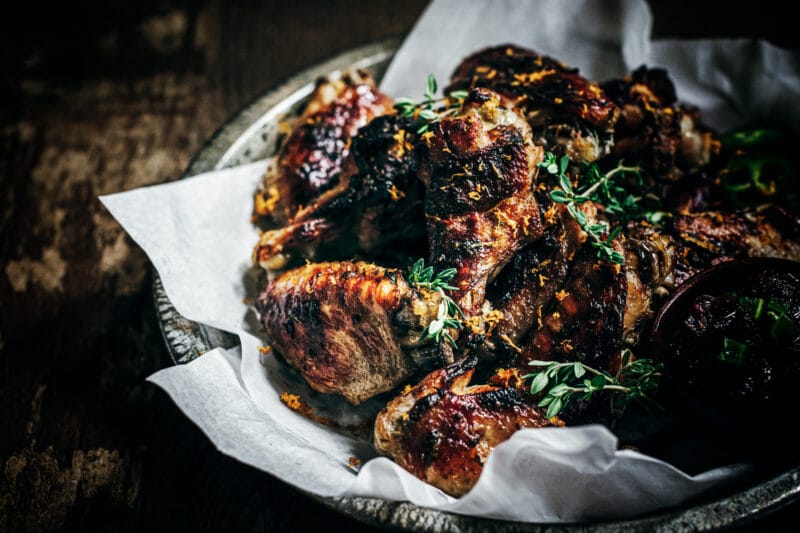 Pile of apple butter chicken wings