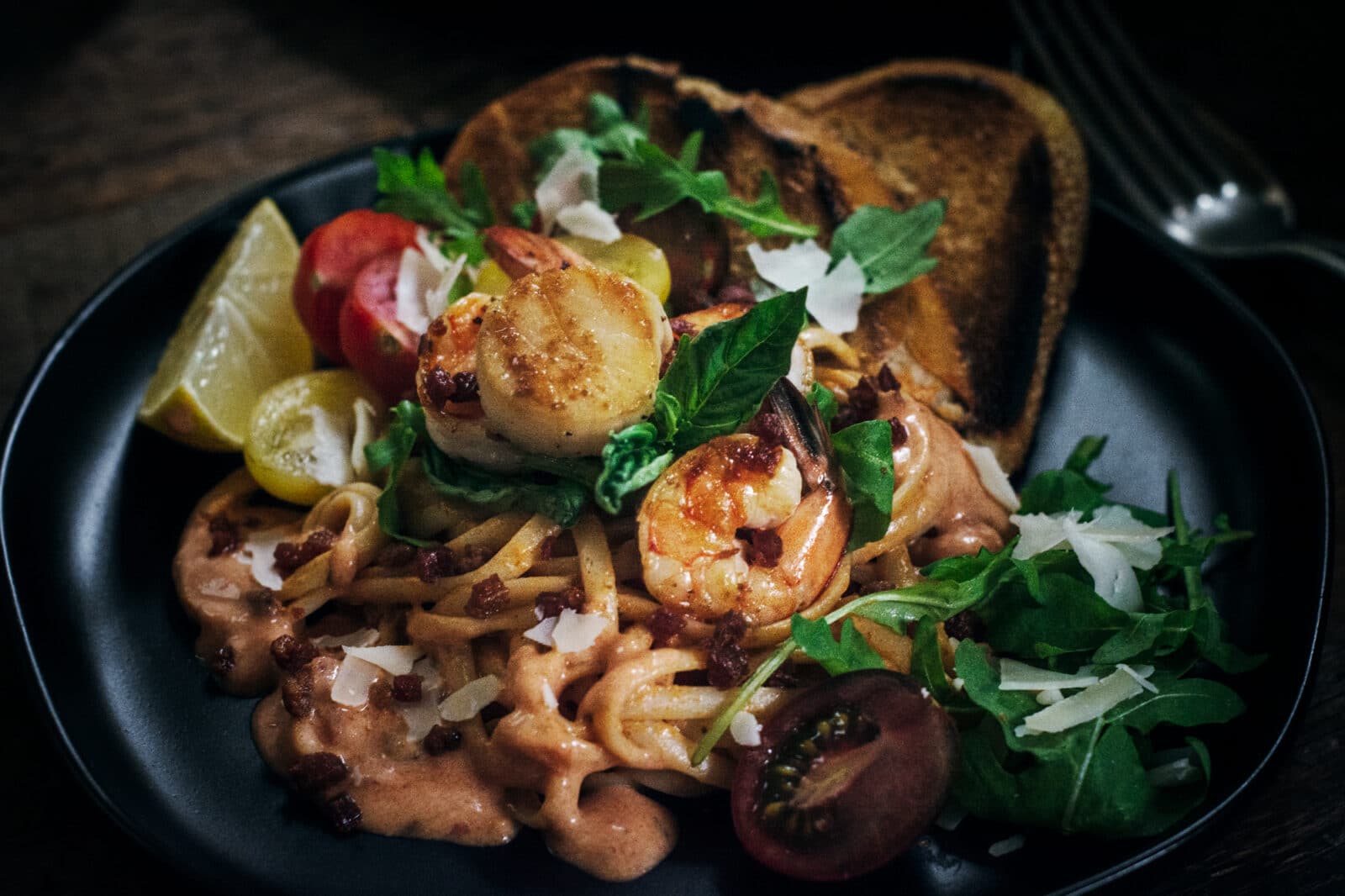 Seafood linguine with Rosa Pasta Sauce