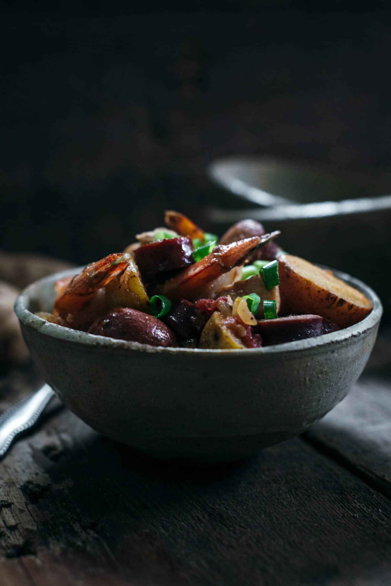 Cajun - Creole recipe with shrimp, chicken, sausage, and potatoes