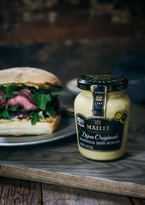 Maille Dijon Originale on cutting board