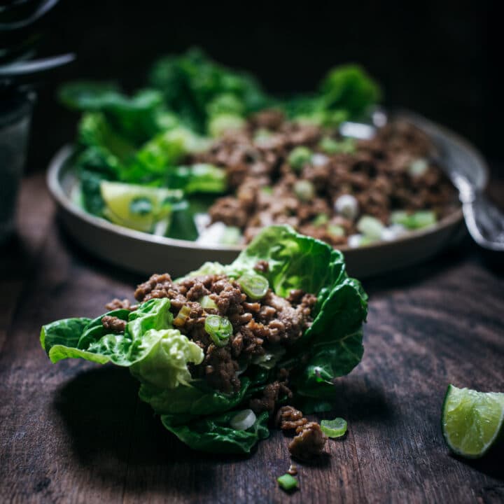 Asian inspired lettuce wrap taco