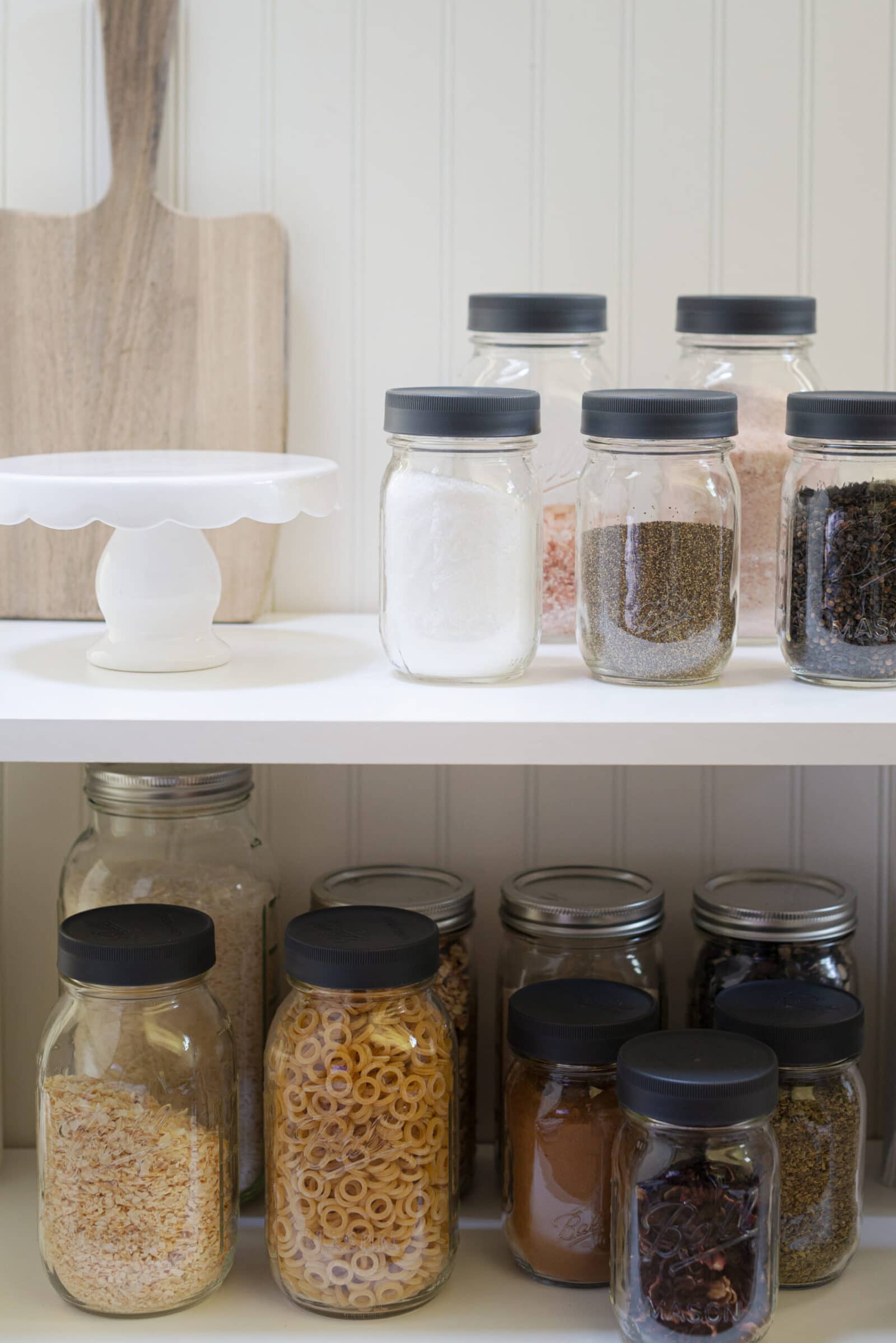 Ball Mason Jars in a pantry makeover