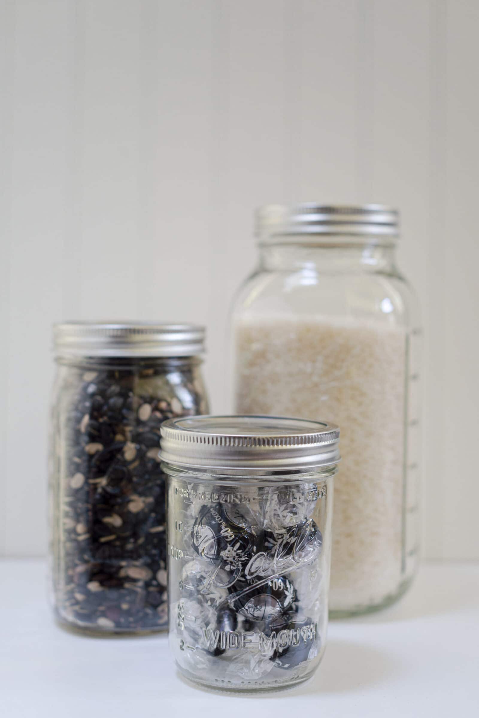 Rice, beans, and candy in my pantry makeover