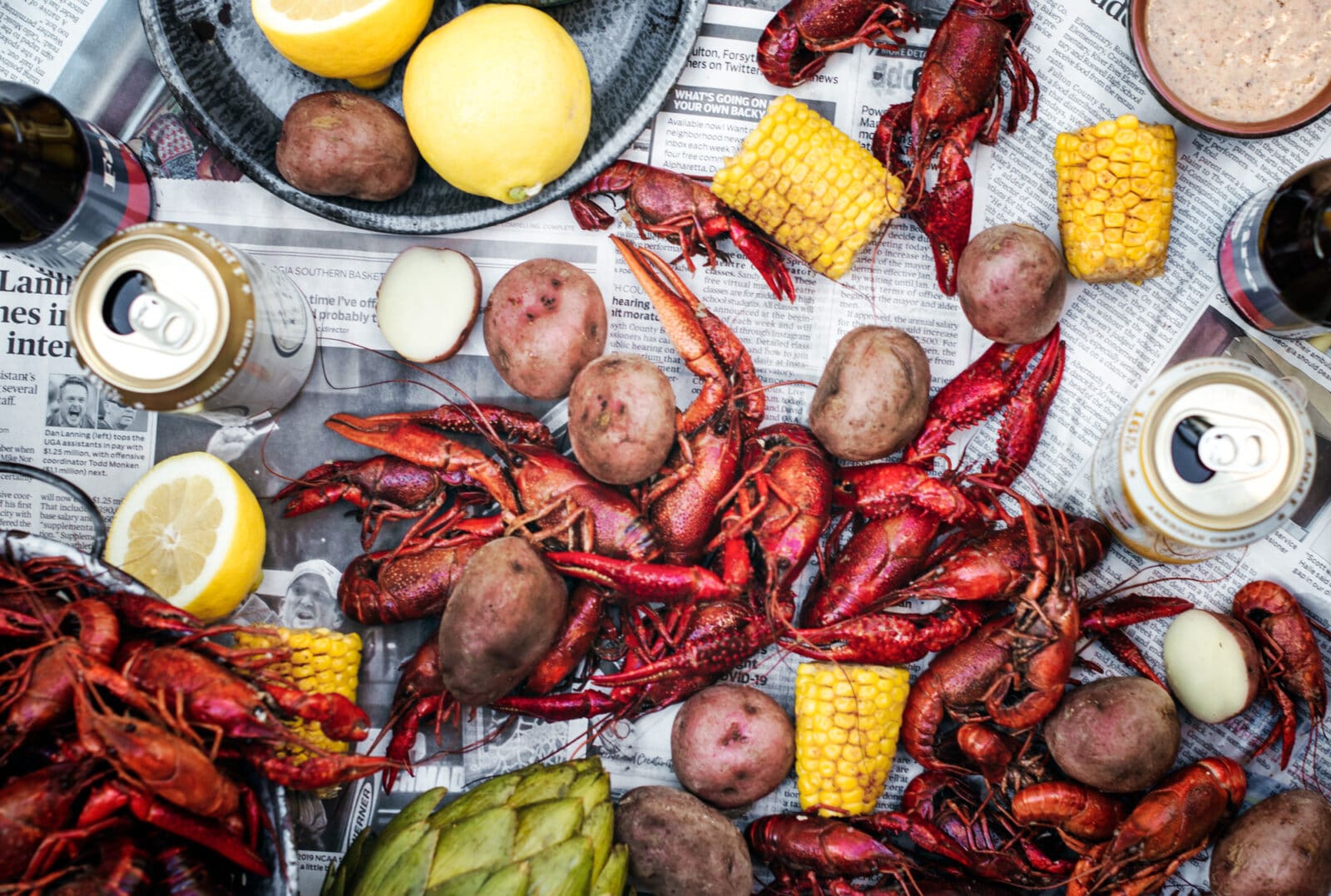 Crawfish boil feast