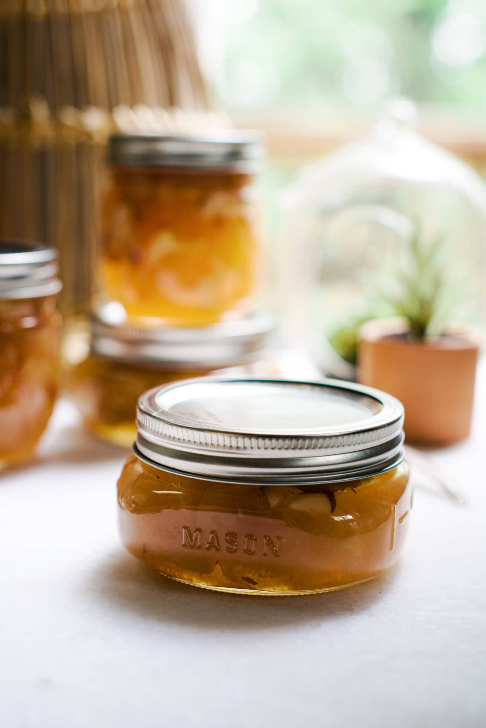 Jars of Peach Preserves