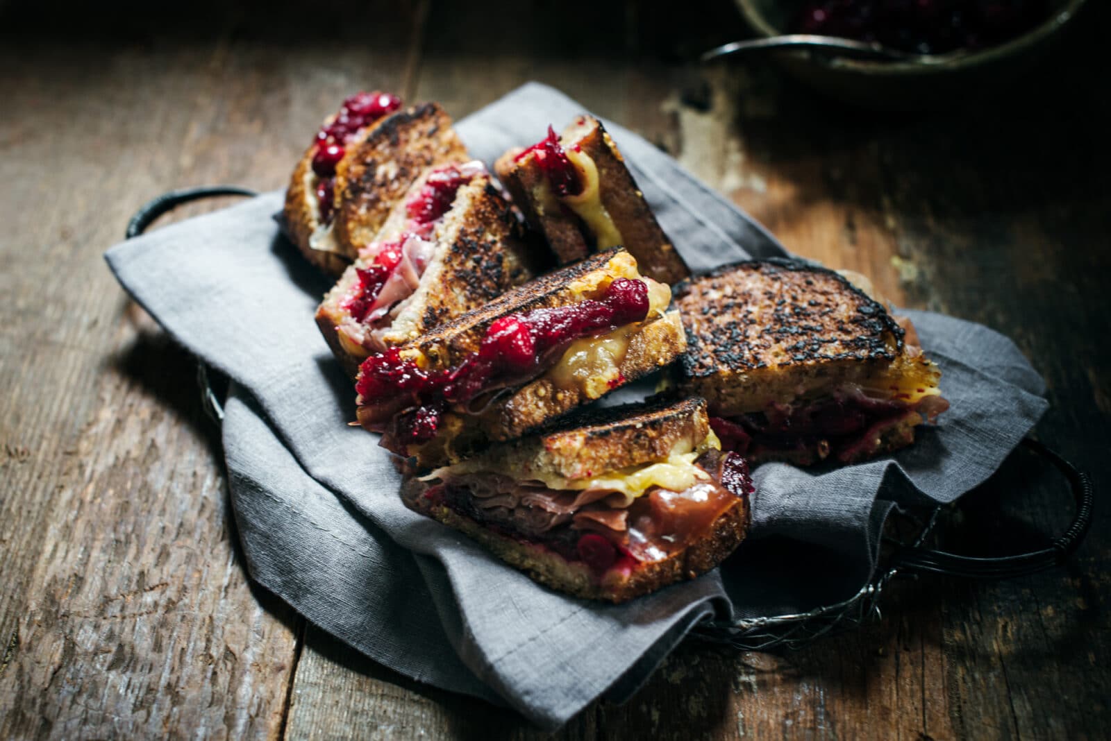 Grilled Gouda Prosciutto and Balsamic Cranberry Chutney