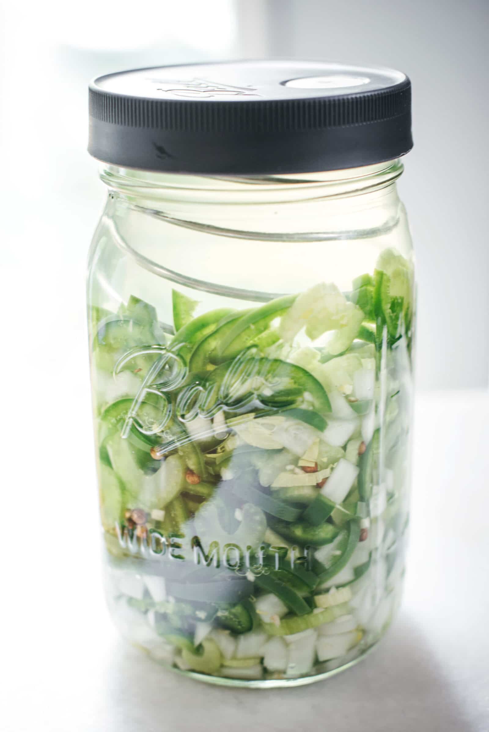Filled fermentation jar