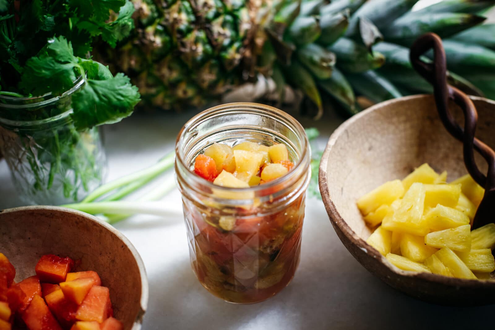 Pineapple with Papaya Salsa