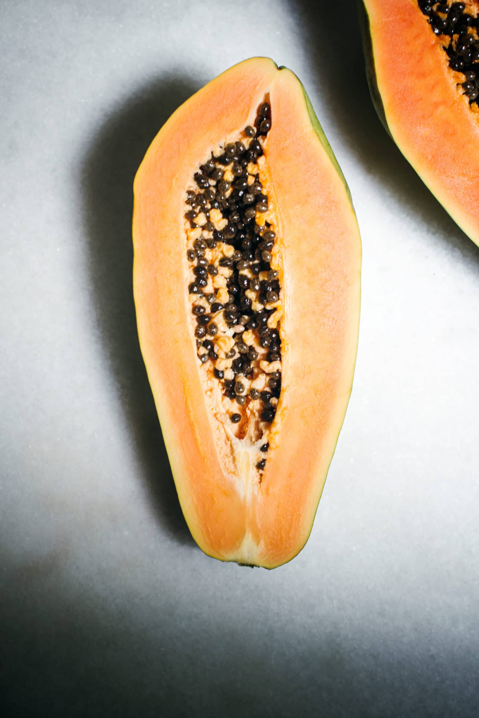 Halved Papaya