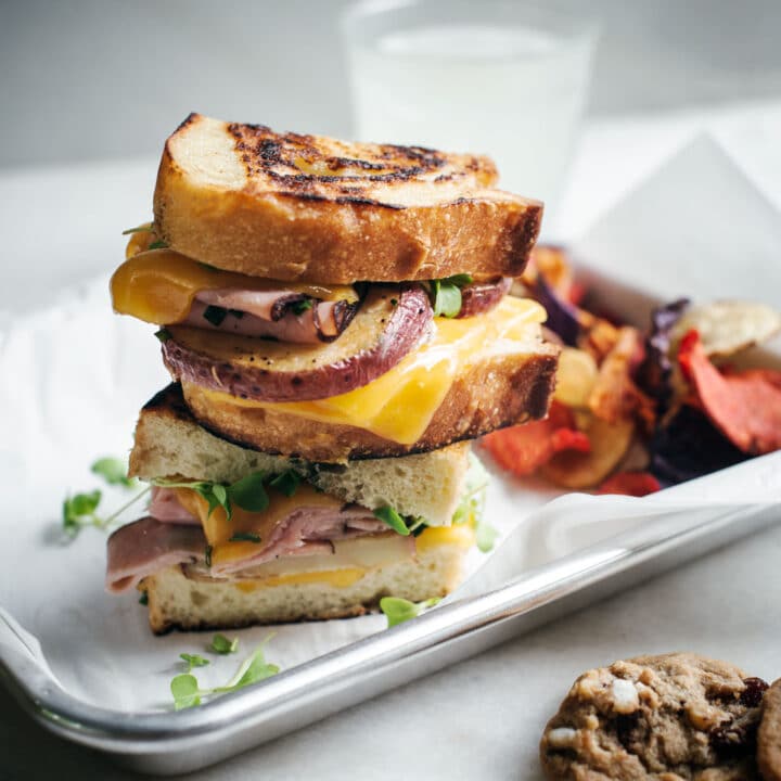 Fried Potatoes on a grilled sandwich