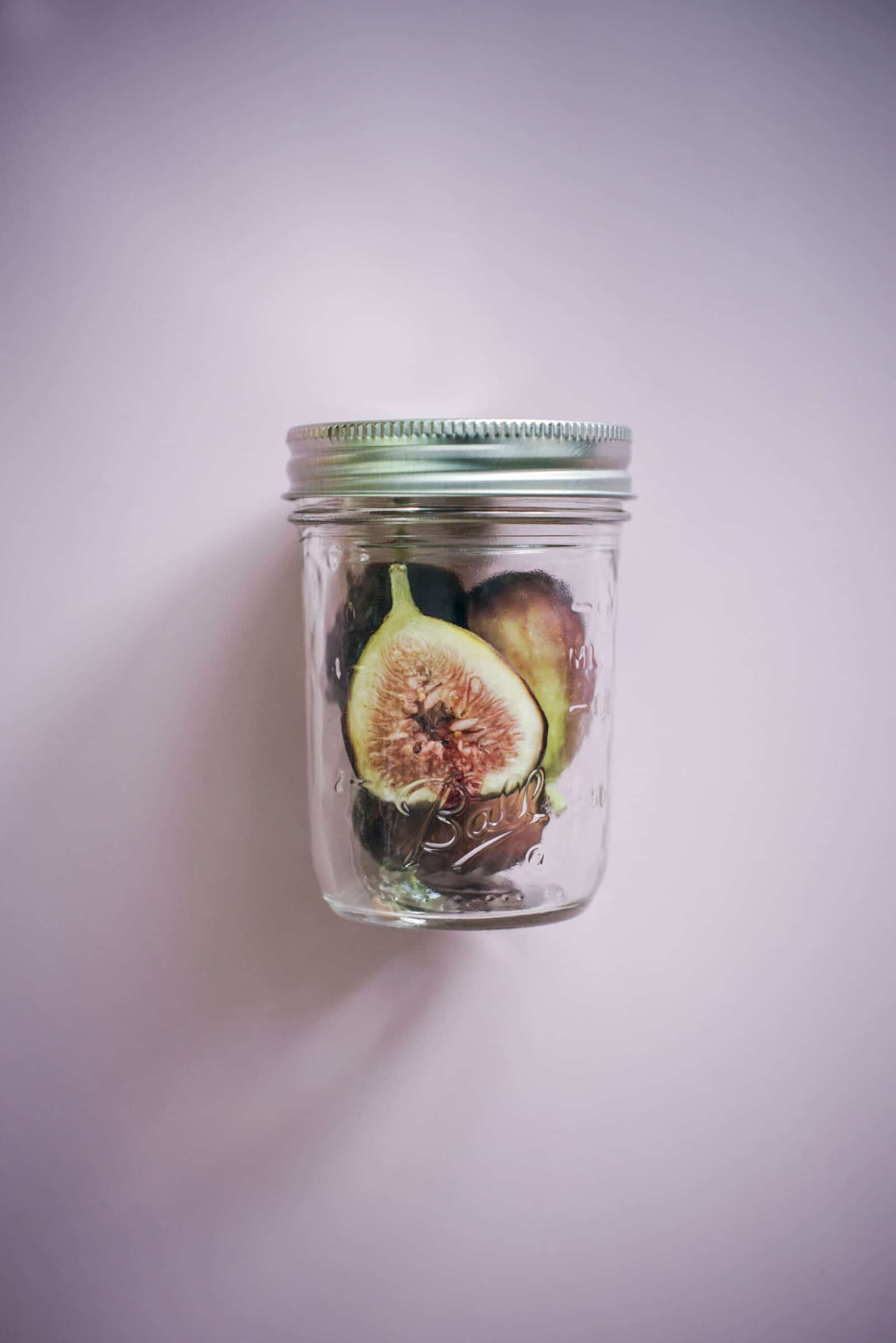 Ball Mason Jar with sliced Figs