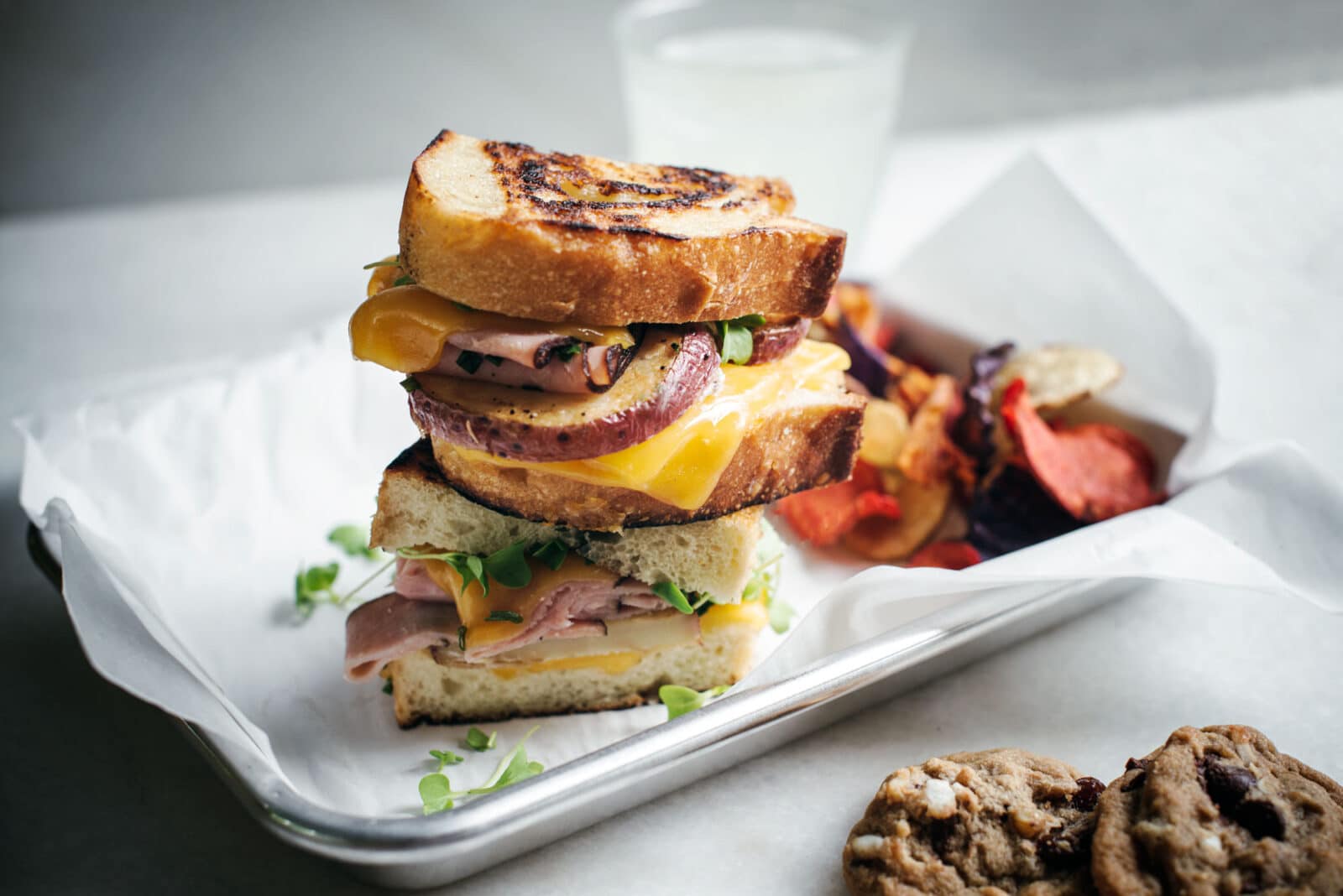 Fried Potatoes on a grilled sandwich