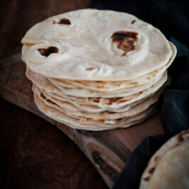 Pile of fresh homemade tortillas