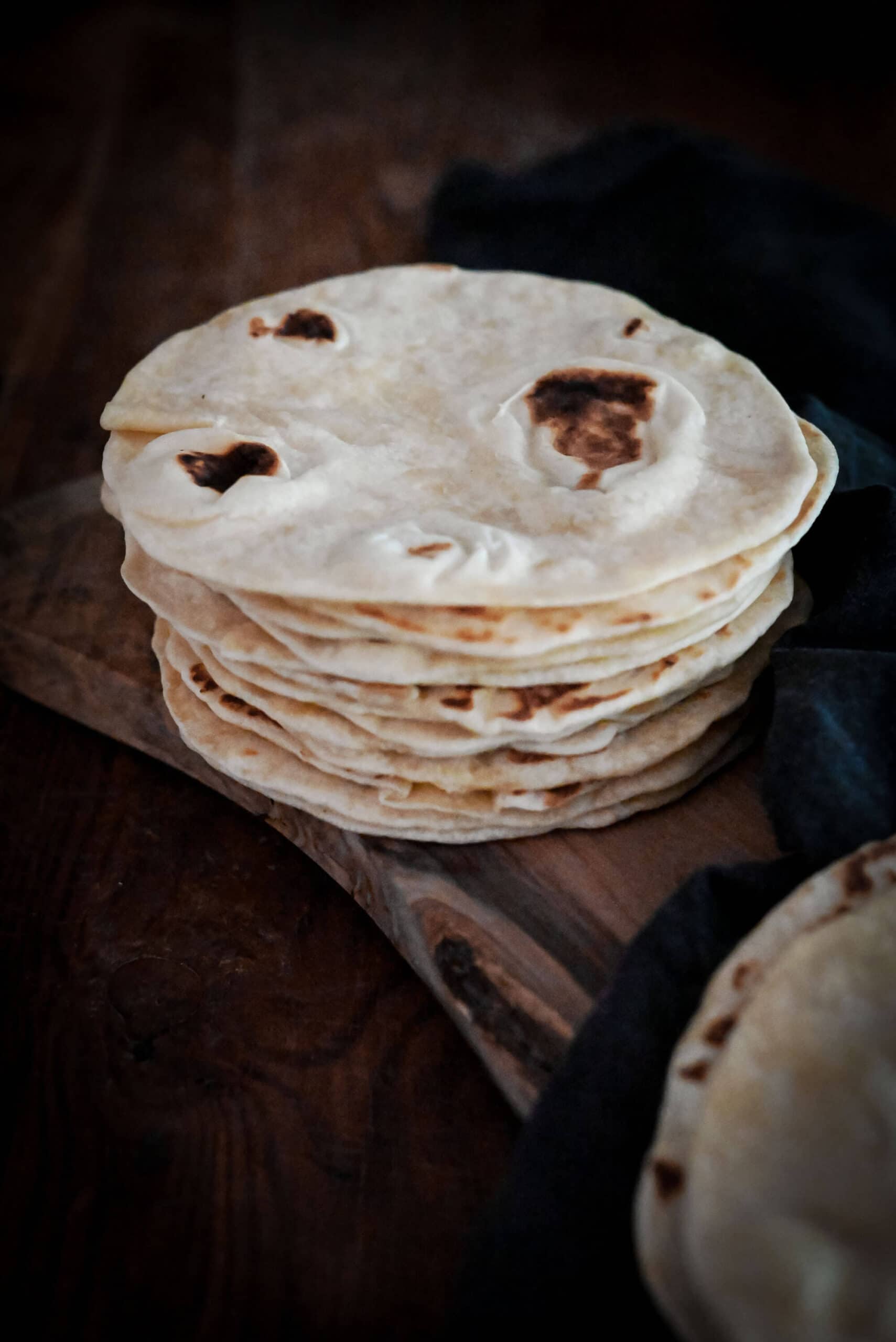 Pile of fresh homemade tortillas