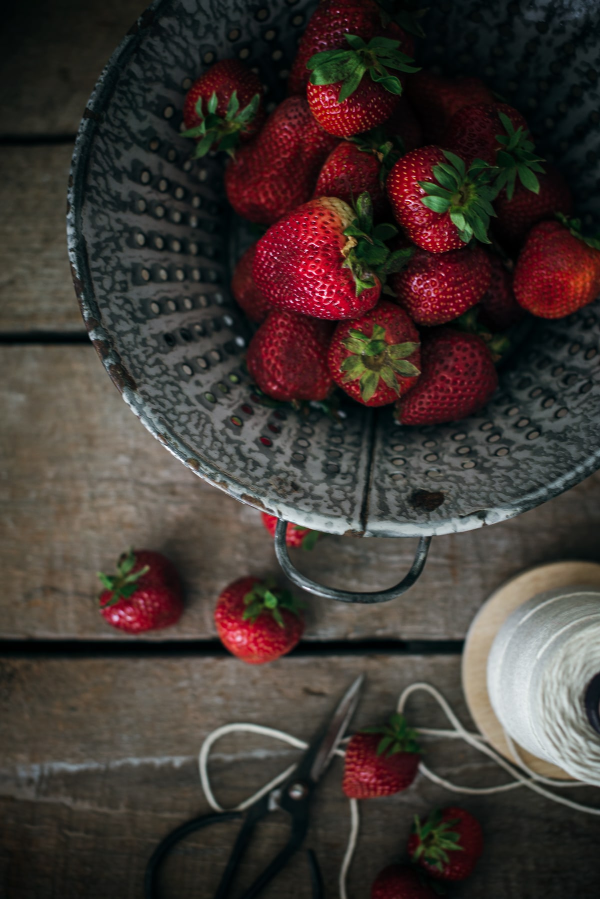 Collander of strawberries