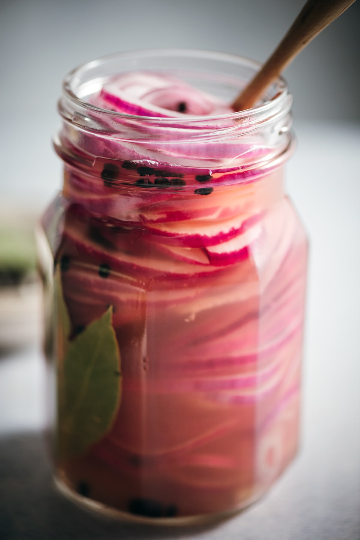 Jar of preserved red onions