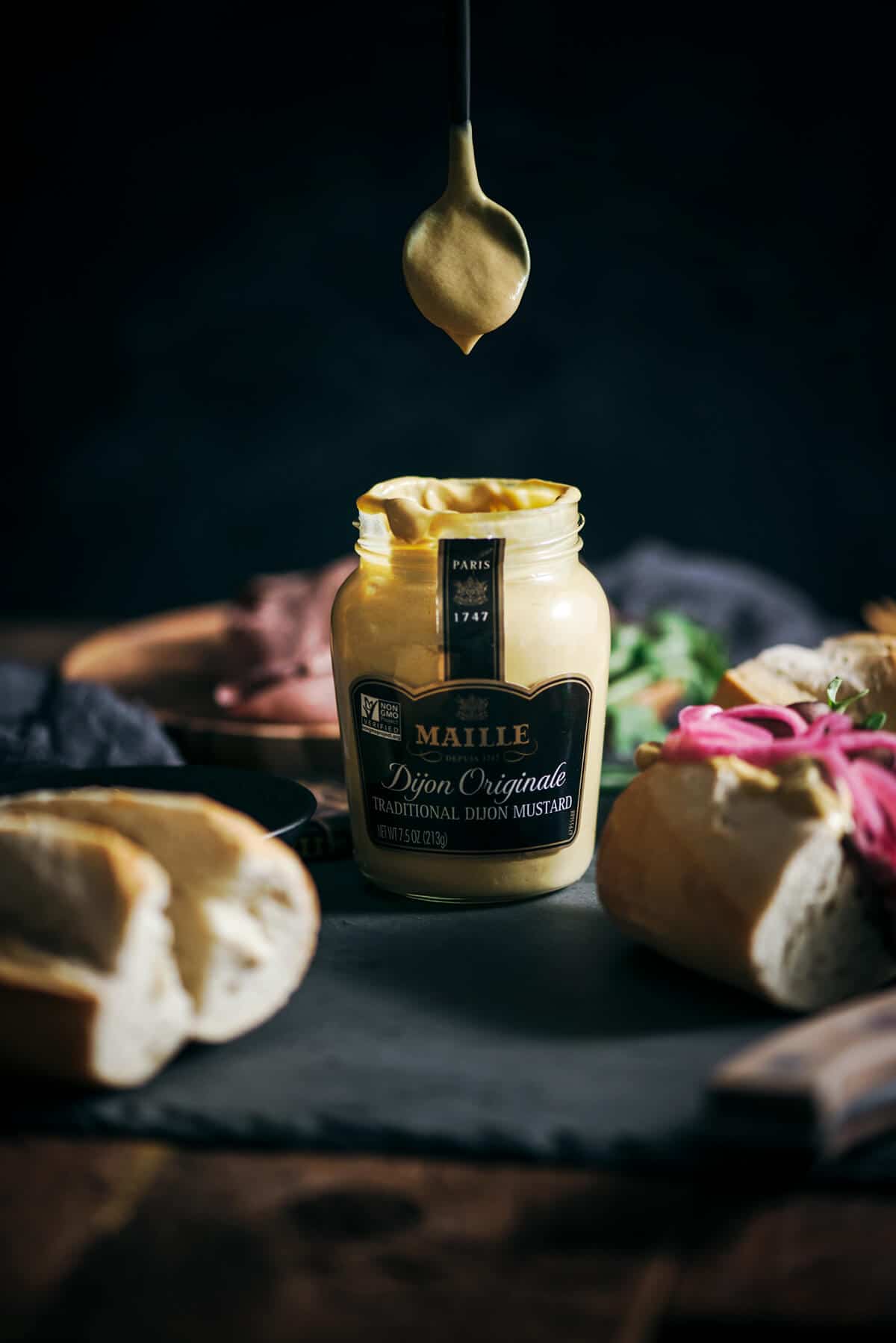 Spoonful of Maille Dijon Originale Mustard