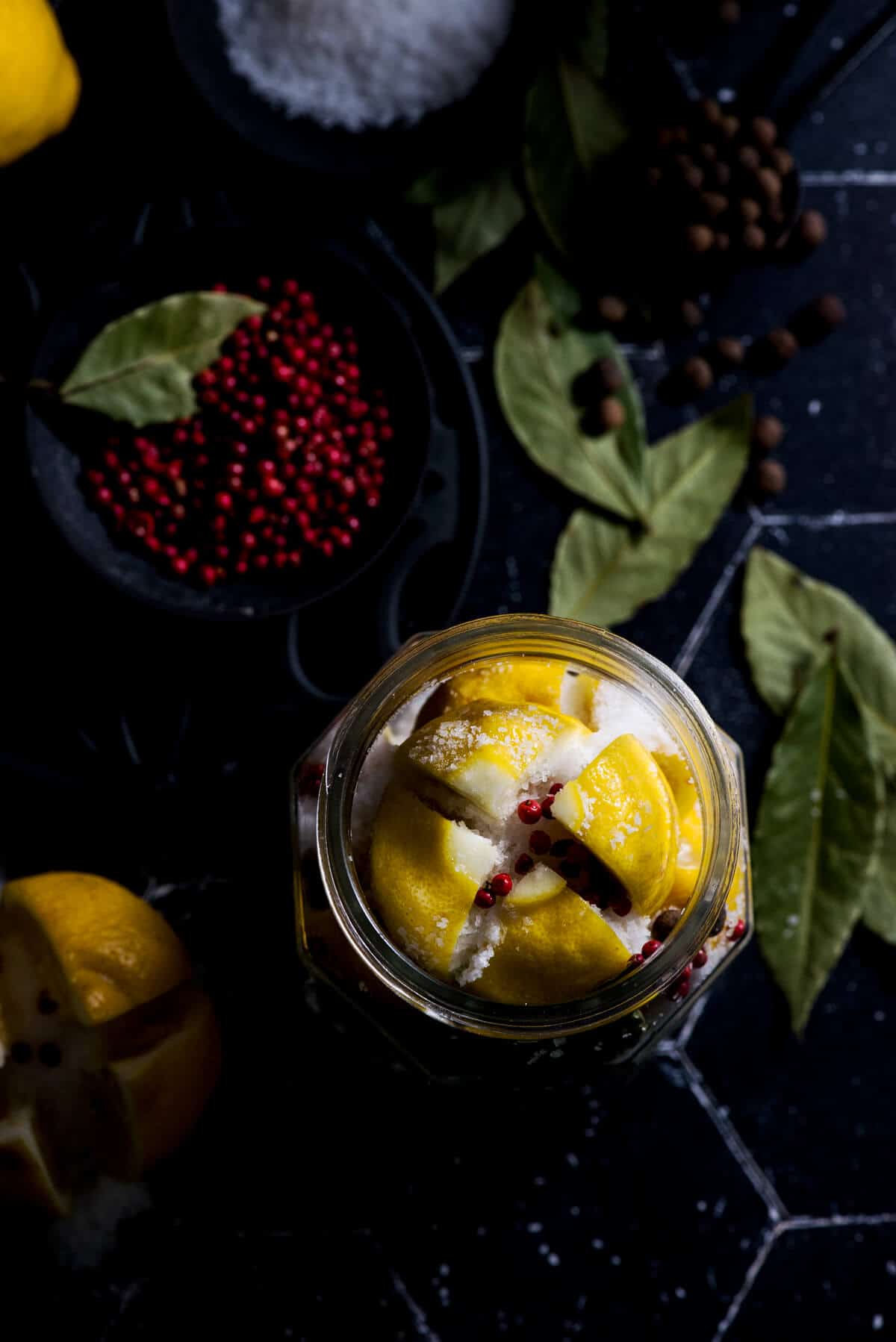 Preserved lemons in jar