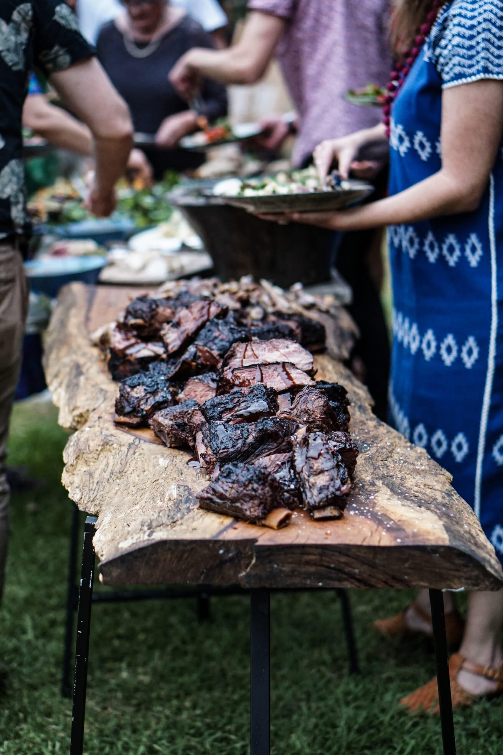girlled meeat - outdoor dinner party